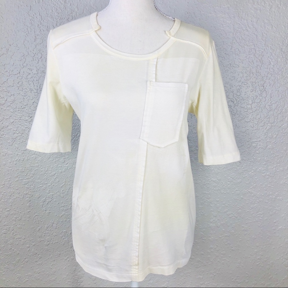 CHLOE |Womens Pale Yellow Top T-shirt Blouse